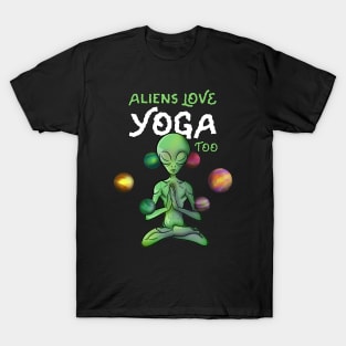 Peaceful Yoga Alien T-Shirt